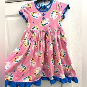 Paint palette twirl dress with pockets